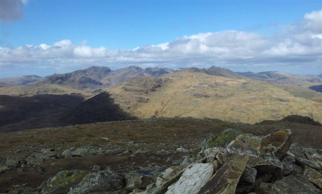 The Sca Fells, Crinkles & Bow Fell from Gt Carrs