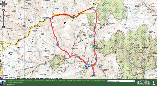 Coquet Valley Route from Wedder Leap - Mozie Law, Windy Gyle, Shillhope Law 13 miles
